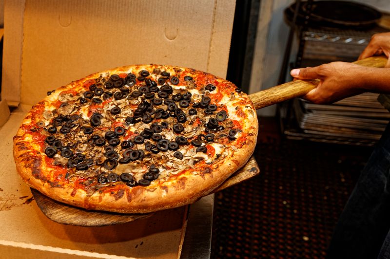 Truffle Mushroom gourmet pizza with black truffle